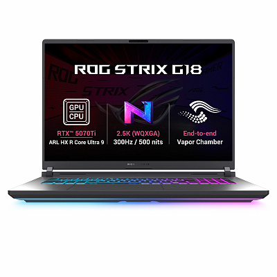ASUS ROG Strix G18/G815LR-TT346Z/U9-290HXPLUS/18"/2560x1600/32GB/1TB/RTX 5070Ti/bez OS/Gray/2R