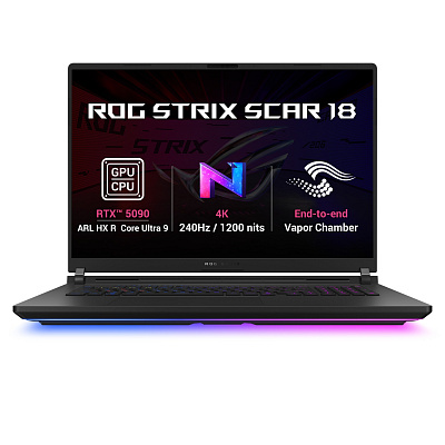 ASUS ROG Strix SCAR 18/G835LXG-TQ468WZ/U9-290HXPLUS/18"/4K/64GB/1TB/RTX 5090/W11H/Black/2R