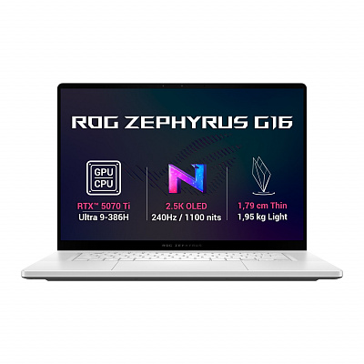 ASUS ROG Zephyrus G16/GU606AR-TB011WZ/U9-386H/16"/2560x1600/32GB/1TB/RTX 5070Ti/W11H/White/2R