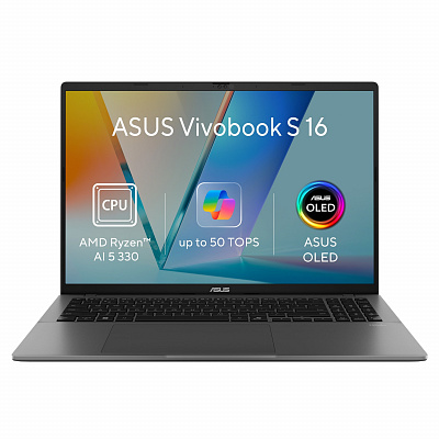 ASUS Vivobook S16/M3607KA-OLED056WZ/AI5-330/16"/WUXGA/32GB/512GB/AMD int/W11H/Gray/2R