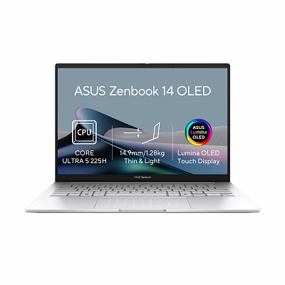 ASUS Zenbook 14/UX3405CA-OLED577WZ/U5-225H/14"/WUXGA/T/16GB/512GB/Intel int/W11H/Silver/2R