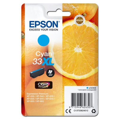 Epson T33 XL C13T33624012 ciano (cyan) cartuccia originale