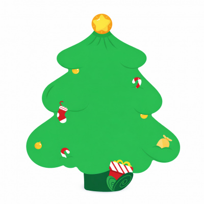 Niimbot 1EA03023902, 49x49mm, 150pz, albero di Natale, colorato etichette autoadesive