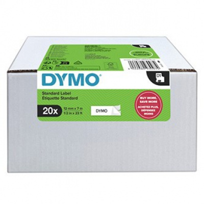 Dymo D1 2231632, 12mm x 7m, testo nera / sfondo bianco, nastro originale, 20pz