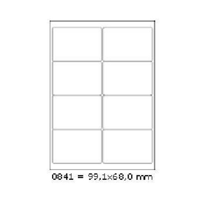 Etichette autoadesive 99,1 x 68 mm, 8 etichette, A4, 100 fogli