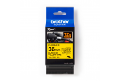 Brother TZ-FX661 / TZe-FX661 Pro Tape, 36mm x 8m, flexi, testo nera / nastro giallo, nastro originale
