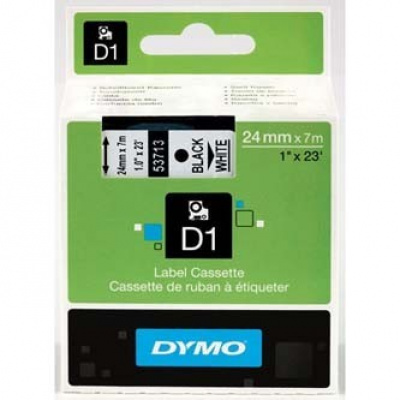 Dymo D1 53713, S0720930, 24mm x 7m testo nera / sfondo bianco, nastro originale