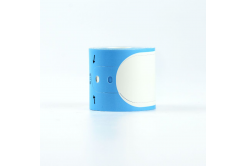 Rotoli di etichette compatibili per Brother PT-W260BU, 35mm x 260mm, 100pz testo nera / sfondo blu, braccialetto