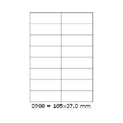 Etichette autoadesive 105 x 37 mm, 16 etichette, A4, 100 fogli
