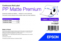Epson 7113427 PP Matte, per ColorWorks, 76mmx29m, polypropylen, bianco etichette autoadesive