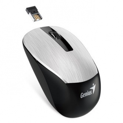 Genius Mouse NX-7015 31030019404, 1600DPI, 2.4 [GHz], ottica, 3sp\., senza fili USB, argento, AA