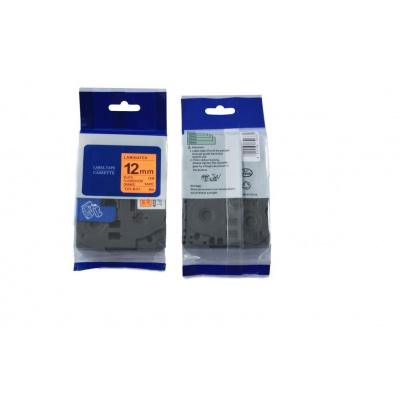Brother TZ-B31 / TZe-B31, 12mm x 5m, testo nera/segnale nastro arancione, nastro originale