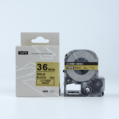 Epson LK-7KBM, SM36ZW, 36mm x 9m, testo nera / sfondo d'oro, nastro compatibile