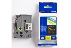 Brother TZ-354 / TZe-354, 24mm x 8m, testo oro / sfondo nera, nastro originale