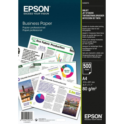 Epson Business Paper C13S450075, 80 g/m2, A4, 500pz, bianco, carta da ufficio