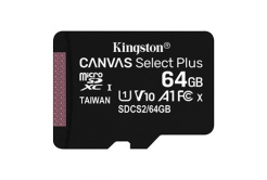Kingston scheda di memoria Canvas Select Plus, 64GB, micro SDXC, SDCS2/64GBSP, UHS-I U1 (Class 10), A1