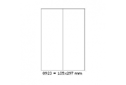 Etichette autoadesive 105 x 297 mm, 2 etichette, A4, 100 fogli