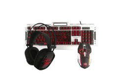 Marvo CM303, multipack tastiera s gaming mouseí a sluchátky, US, gaming, membránová tipo wired (USB), nero\-argento, retroilluminato
