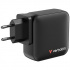 Verbatim GaN 32216, caricatore di rete da viaggio USB 3.0, USB C, grigio, 165 W, forche intercambiabili C,G,A