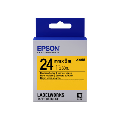 Epson LabelWorks LK-6YBP C53S656005 24mm x 9m, testo nera / nastro giallo pastello, nastro originale