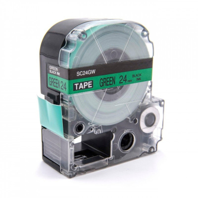 Epson LK-6GBP, SC24GW, 24mm x 9m, testo nera / sfondo verde, nastro compatibile