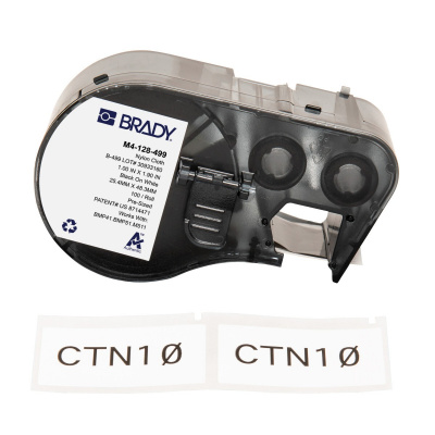 Brady M4-128-499 / 170808, 48.26 mm, Nylon, testo nera / sfondo bianco