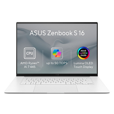 ASUS Zenbook S 16 OLED/UM5606GA-OLED382WZ/AI7-445/16"/2880x1800/T/32GB/1TB/AMD int/W11H/White/2R
