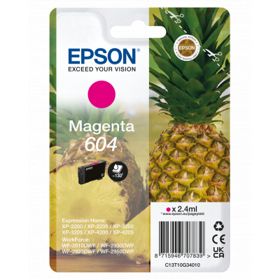 Epson 604 T10G340 C13T10G34010 magenta cartuccia originale