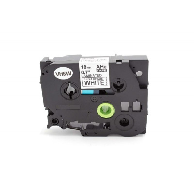 Nastro compatibile con Brother HGe-241, 18mm x 8m, testo nera/sfondo bianco alta velocitá