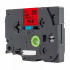 Nastro compatibile con Brother TZ-FX421 / TZe-FX421, 9mm x 8m, flexi, testo nera / nastro rosso