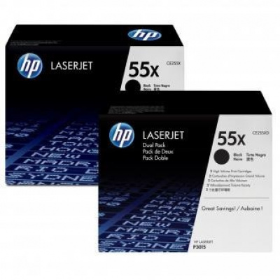 HP 55X CE255XD confezione doppia nero (black) toner originale