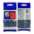Nastro compatibile con Brother TZ-411 / TZe-411, 6mm x 8m, testo nera / sfondo rosso