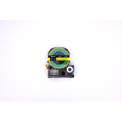 Epson LK-6YBA11 / SU11Y, 11 mm x 2,5 m, stampa nera / sfondo giallo, nastro termorestringente compatibile