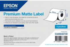 Epson C33S045739 Premium Matte, per ColorWorks, 203mmx60m, bianco etichette autoadesive