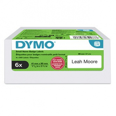 Dymo 2234187, 89mm x 41mm, etichette per nomi, rimovibile, bianco, etichette di carta originali, 6 x 300 pz