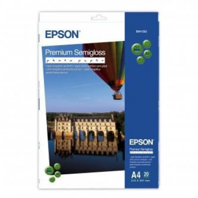 Epson Premium Semigloss Photo Paper C13S041332, A4, semi-lucido, bianco, carta fotografica