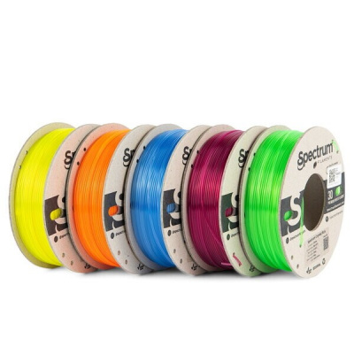 Spectrum 80889 3D filamento, 5Pack PLA Crystal, 1,75mm, 5x250g, Multicolore (Blue, Yellow, Pink, Green, Orange)