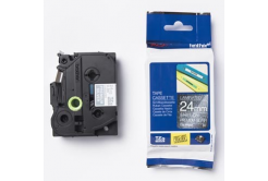 Brother TZ-PR955 / TZe-PR955, 24mm x 8m, testo bianco / nastro argento, nastro originale