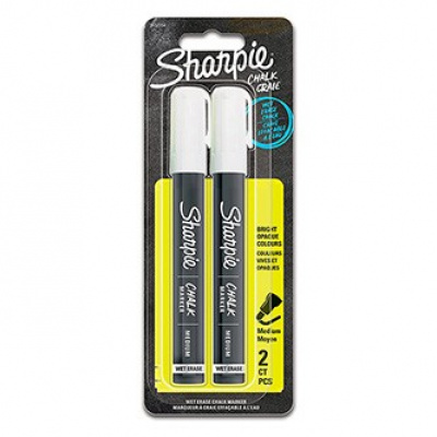 Sharpie 2157734, pennarello a gesso Chalk Marker, bianco, 2pz