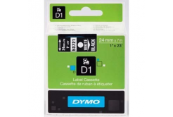 Dymo D1 53721, S0721010 , 24mm x 7m testo bianco / sfondo nera, nastro originale