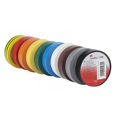 3M Temflex™ 1500 Nastro isolante elettrico in vinile, 19 mm x 20 m 19 mm x 20 m marrone/brown