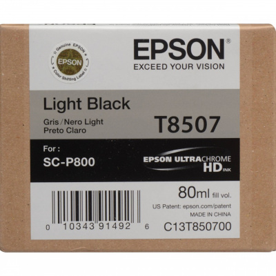 Epson T8507 C13T850700 nero chiaro (light black) cartuccia originale