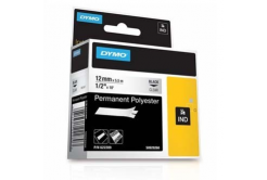 Dymo Rhino 622289, 12mm x 5,5m, testo nera/nastro trasparente, nastro originale