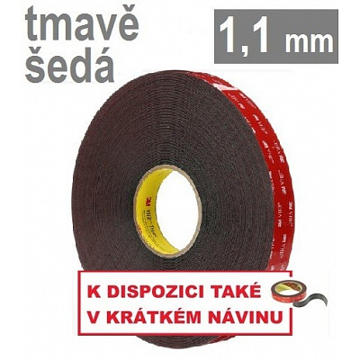 3M VHB™ 4611, tl. 1,1 mm; tmavošedá oboustranně lepicí páska 19 mm x 3 m