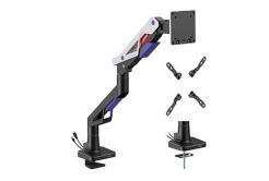 Powerton ERGO STRYNX Supporto regolabile per monitor, bianco/nero, 2-30KG, morsetto, 24"- 57", 75x75/100x100/100x200/200x100/200x200