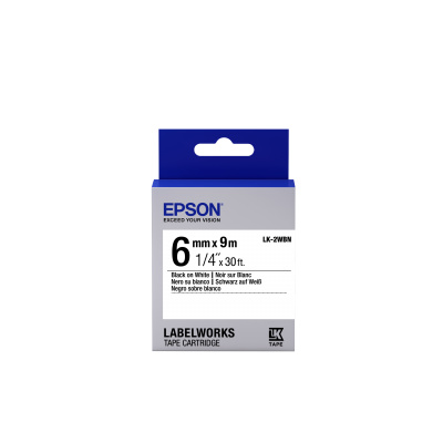 Epson LabelWorks LK-2WBN C53S652003 6mm x 9m, testo nera / nastro bianco, nastro originale