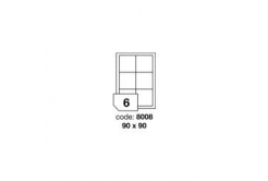 Etichette autoadesive 90 x 90 mm, 6 etichette, A4, 100 fogli