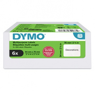 Dymo 2234188, 70mm x 54mm, su dischetti, bianco, etichette di carta originali, 6 x 320 pz