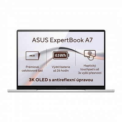 ASUS ExpertBook A7/A7406CMA-OLEDC716512X/7-350/14"/2880x1800/16GB/512GB/Intel int/W11P/Argento/3RNBD
