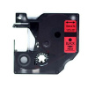 Nastro compatibile con Dymo 45017, S0720570, 12mm x 7m testo nera / sfondo vrosso